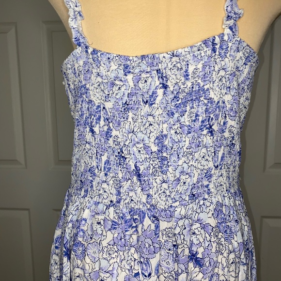 Patrons of Peace Blue & White Floral Maxi Dress Size M Boho Chic Spring Summer - Picture 10 of 10